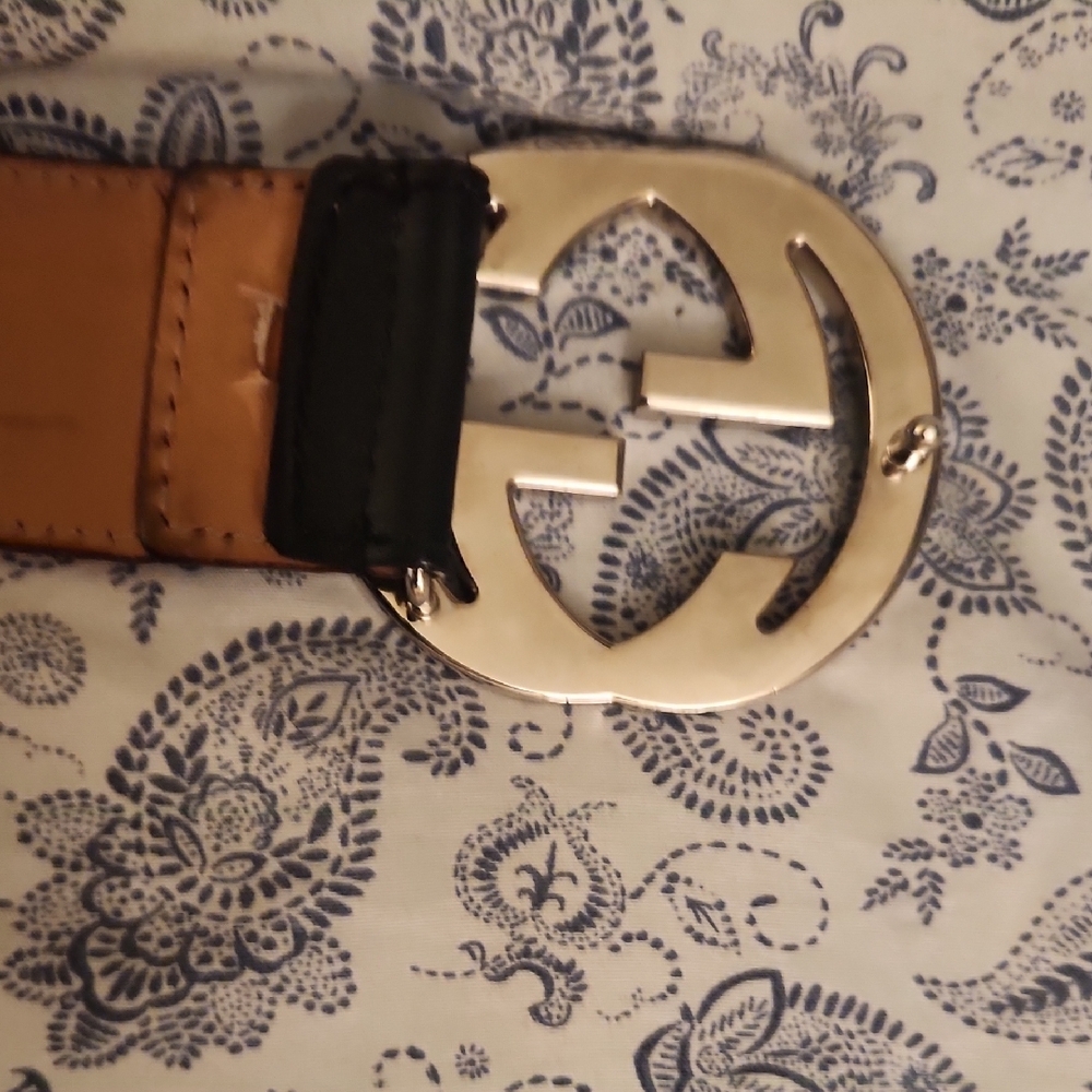 Men's Gucci Black and Red Designer Belt Size Is 80 /34 - Picture 5 of 7